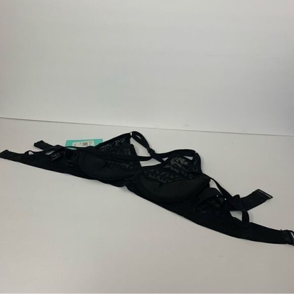 Fredricks of Hollywood x Deya fop plunge bra mesh leopard black - Picture 6 of 10